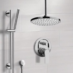 Ceiling Rain Shower System with Handheld, Rain Shower Head, Shower Faucet Set